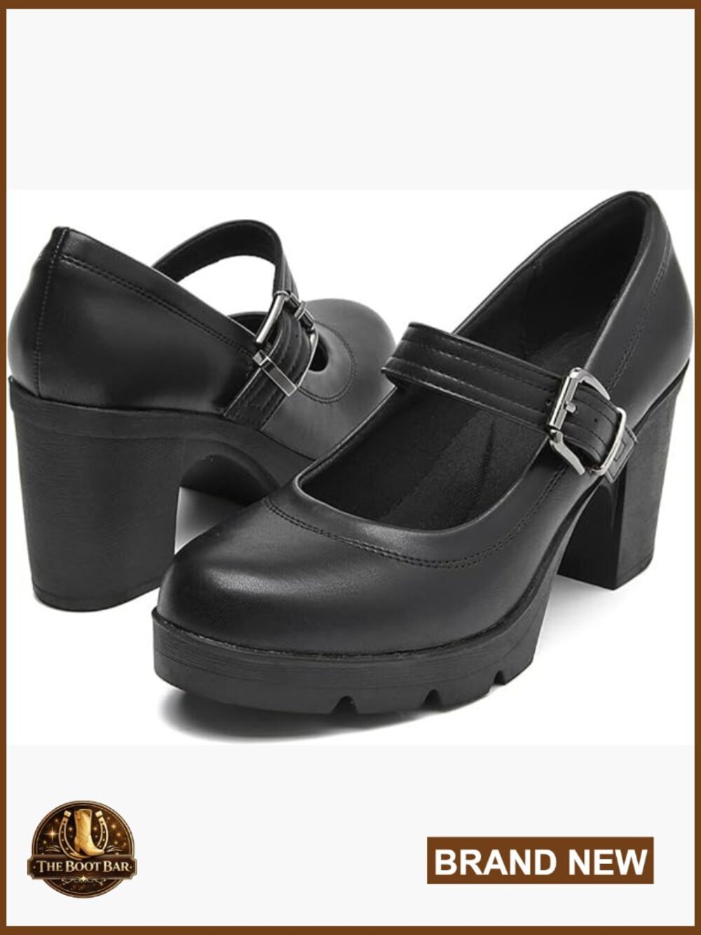 Chunky Low Block Heels Mary Jane Round Toe Pumps Work Dress Shoes
